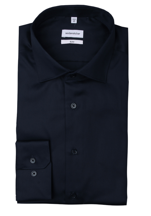 Produktbild für 'SEIDENSTICKER Slim Fit Hemd extra langer Arm New Kent Kragen nachtblau'