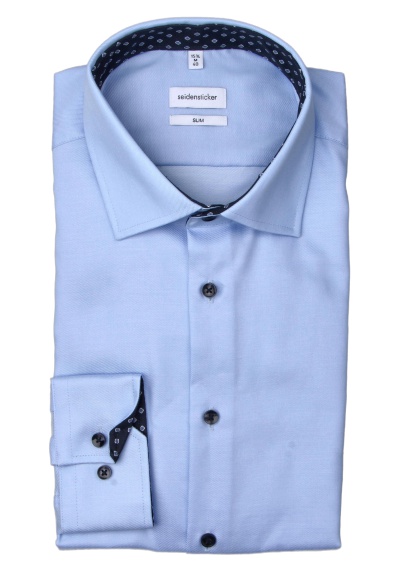 Produktbild für 'SEIDENSTICKER Slim Hemd extra langer Arm New Kent Kragen Twill hellblau'