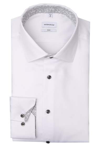 Produktbild für 'SEIDENSTICKER Slim Hemd extra langer Arm New Kent Kragen Twill wei'