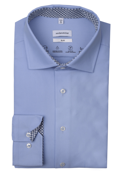 Produktbild für 'SEIDENSTICKER Slim Performance Hemd Langarm New Kent Kragen Twill hellblau'