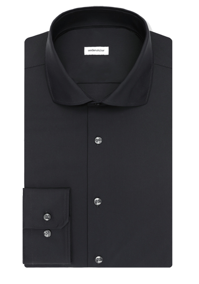 Produktbild f&uuml;r 'SEIDENSTICKER Slim Performence Hemd Langarm Haifischkragen Stretch schwarz'