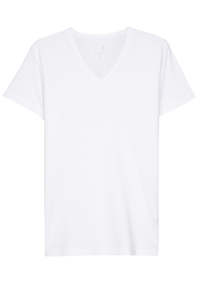 SEIDENSTICKER T-Shirt Halbarm V-Ausschnitt weiß
