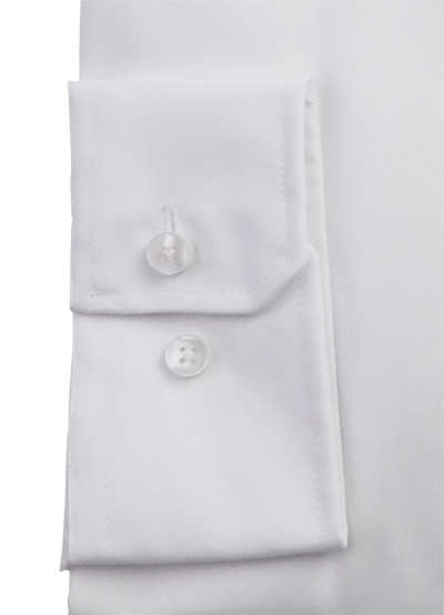 SEIDENSTICKER Regular Hemd extra langer Arm Fil à Fil weiß