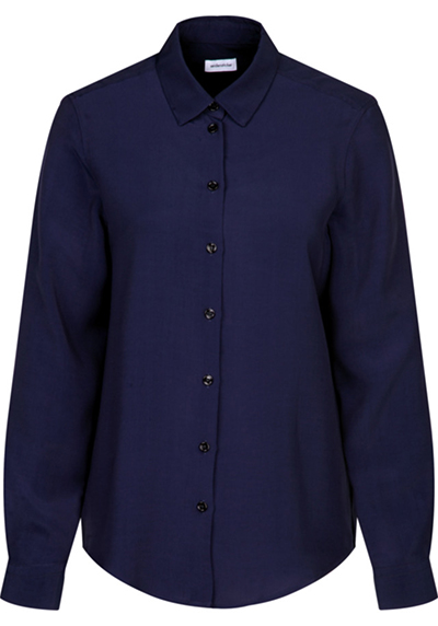SEIDENSTICKER Regular Fit Bluse Langarm Hemdenkragen Viskose nachtblau