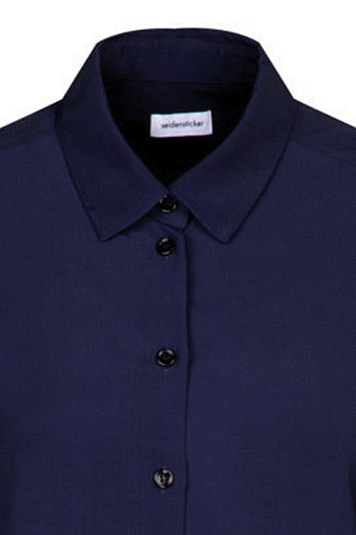 SEIDENSTICKER Regular Fit Bluse Langarm Hemdenkragen Viskose nachtblau