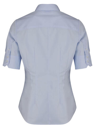 Produktbild fr 'SEIDENSTICKER Slim Bluse Halbarm offener Kragen hellblau'