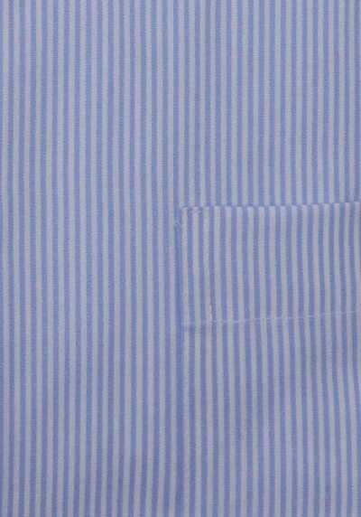 SEIDENSTICKER Regular Hemd Langarm New Kent Kragen Streifen hellblau