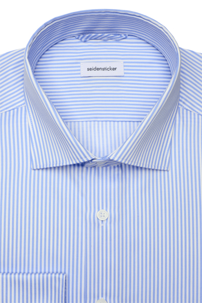 Produktbild f�r 'SEIDENSTICKER Slim Fit Hemd Langarm New Kent Kragen Satin Streifen hellblau'