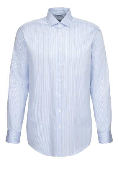 Produktbild f�r 'SEIDENSTICKER Regular Fit Hemd Langarm New Kent Kragen Satin Streifen hellblau'
