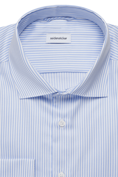 Produktbild f�r 'SEIDENSTICKER Regular Fit Hemd Langarm New Kent Kragen Satin Streifen hellblau'