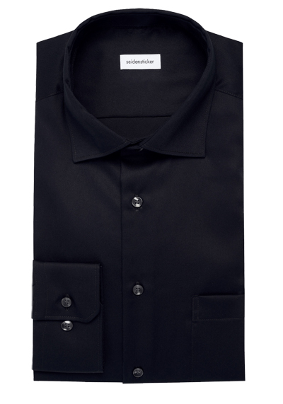 Produktbild f�r 'SEIDENSTICKER Comfort Hemd Langarm New Kent Kragen schwarz'
