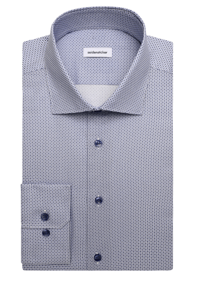 Produktbild f�r 'SEIDENSTICKER Slim Hemd Langarm New Kent Kragen Muster blau'
