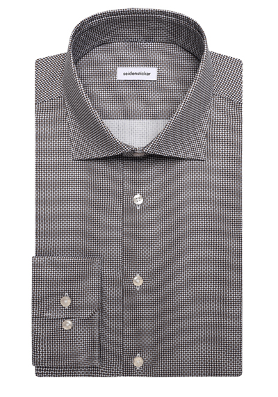 Produktbild f�r 'SEIDENSTICKER Slim Hemd Langarm New Kent Kragen Muster braun'