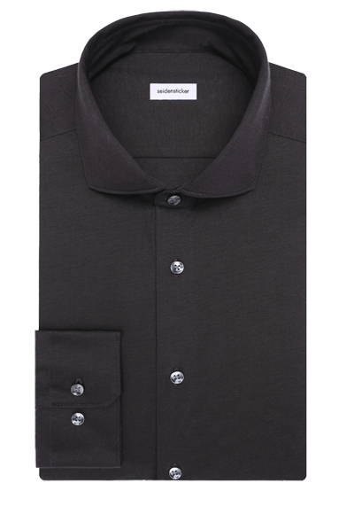 SEIDENSTICKER Slim Performence Hemd Langarm Haifischkragen Stretch schwarz