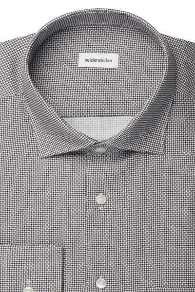 Produktbild f�r 'SEIDENSTICKER Regular Hemd Langarm New Kent Kragen Muster braun'