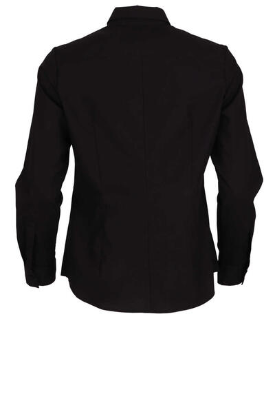 Produktbild fr 'SEIDENSTICKER Slim Fit Bluse Langarm Hemdkragen Baumwolle schwarz'