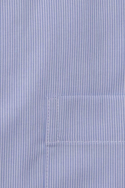 SEIDENSTICKER Regular Hemd Langarm Haifischkragen Streifen blau
