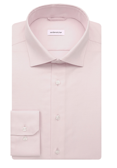SEIDENSTICKER Slim Fit Hemd Langarm New Kent Kragen rosa