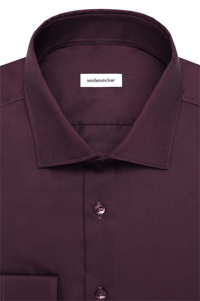 Produktbild f�r 'SEIDENSTICKER Slim Fit Hemd Langarm New Kent Kragen aubergine'