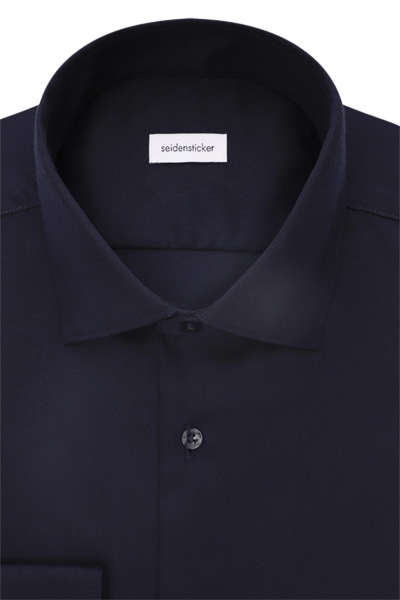 Produktbild f�r 'SEIDENSTICKER Slim Fit Hemd Langarm New Kent Kragen nachtblau'