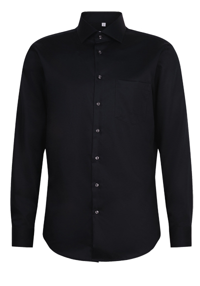 Produktbild f�r 'SEIDENSTICKER Slim Fit Hemd Langarm New Kent Kragen schwarz'