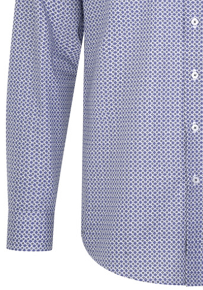 SEIDENSTICKER Regular Fit Hemd Langarm New Kent Kragen Muster blau