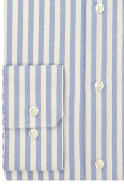 SEIDENSTICKER Regular Fit Hemd Langarm New Kent Kragen Streifen blau