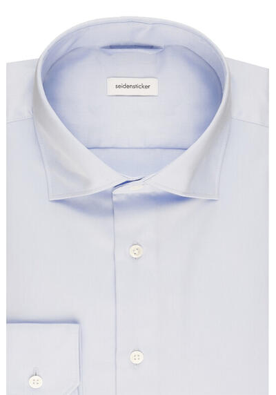 Produktbild f�r 'SEIDENSTICKER Slim Hemd Langarm New Kent Kragen Satin hellblau'