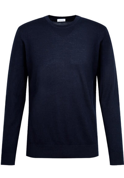 SEIDENSTICKER Pullover Langarm Rundhals Merinowolle nachtblau