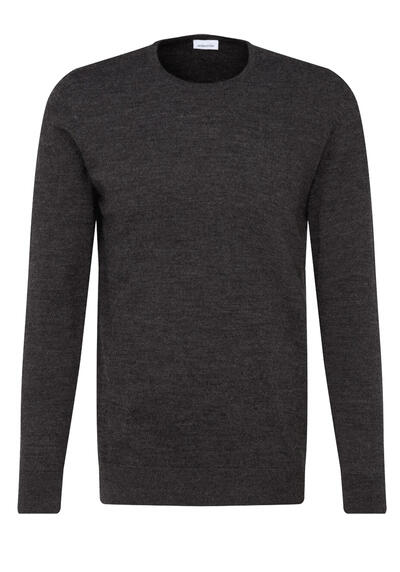 SEIDENSTICKER Pullover Langarm Rundhals dunkelgrau
