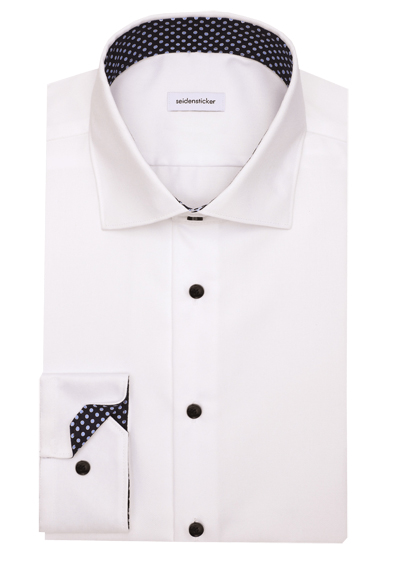 SEIDENSTICKER Slim Hemd extra langer Arm New Kent Kragen Feintwill wei� preisreduziert