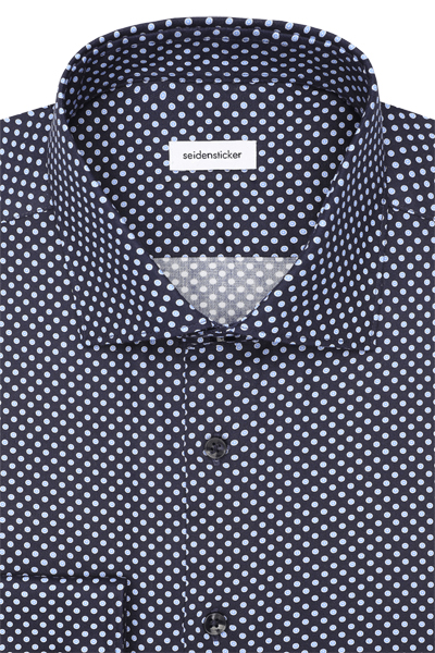 Produktbild f�r 'SEIDENSTICKER Slim Hemd extra langer Arm New Kent Kragen Muster blau'