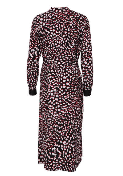 Produktbild fr 'TOMMY HILFIGER Curve Langarm Kleid Hemdkragen Taillengrtel Muster rot'