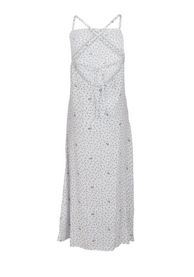 Produktbild fr 'TOMMY JEANS rmelloses Trgerkleid Binde-Detail offene Rckenpartie Muster wei'