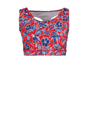TOMMY HILFIGER Curve rmelloses Cropped Top Rundhals Muster rot