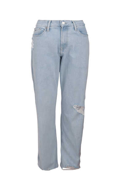 TOMMY JEANS Loose Fit Jeans Destroy-Stellen 5-Pocket hellblau