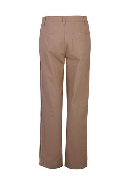 TOMMY HILFIGER Straight Hose ALEEZA Zierstreifennaht camel