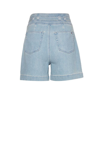 Produktbild fr 'TOMMY HILFIGER Short Bindegrtel Reisverschluss Logo Uni hellblau'