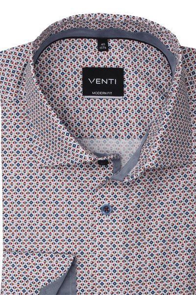 Produktbild fr 'VENTI Modern Fit Hemd Langarm New Kent Kragen Muster blau'