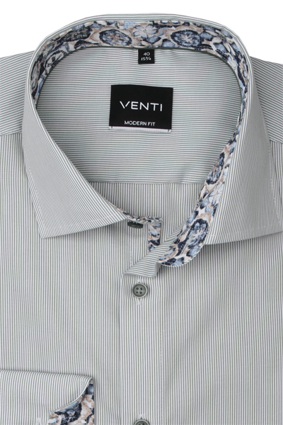 Produktbild fr 'VENTI Modern Fit Hemd Langarm Button Down Kragen Dobby Muster grn'