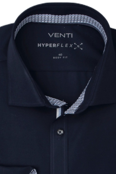 Produktbild fr 'VENTI Body Fit Hemd Langarm New Kent Kragen Hyperflex Twill nachtblau'