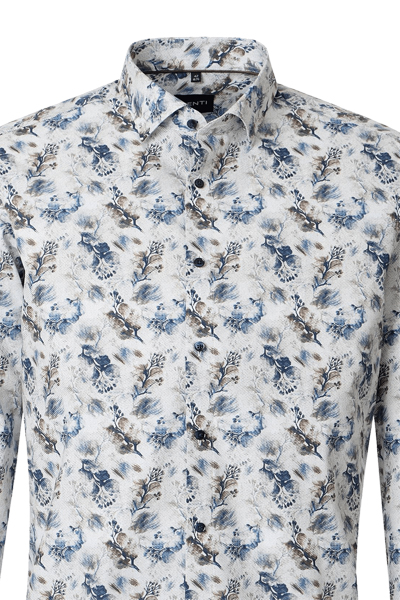 Produktbild f�r 'VENTI Modern Fit Hemd super langer Arm New Kent Kragen Muster wei�'
