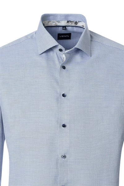 Produktbild f�r 'VENTI Modern Fit Hemd super langer Arm New Kent Kragen Muster blau'