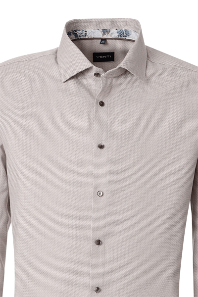 Produktbild f�r 'VENTI Modern Fit Hemd super langer Arm New Kent Kragen Muster braun'