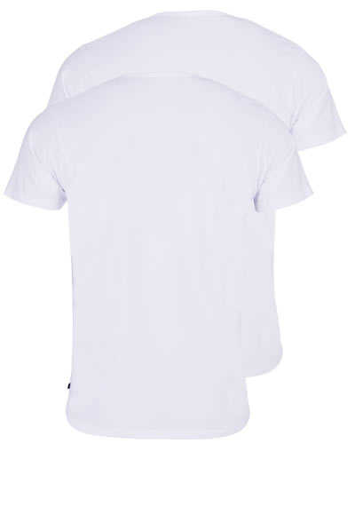 VENTI Modern Fit T-Shirt Rundhals Baumwollmix Doppelpack Jersey weiß