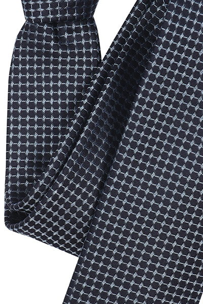 VENTI Krawatte aus reiner Seide 6 cm breit Muster blau