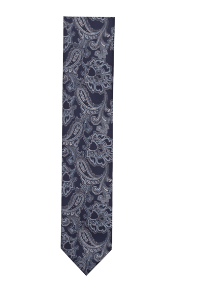 VENTI Krawatte aus reiner Seide 6 cm breit Muster mittelblau