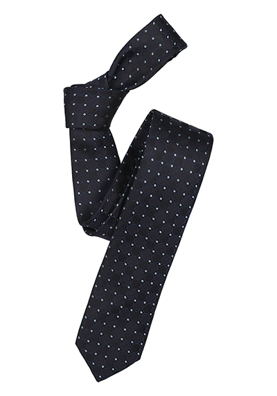 VENTI Krawatte aus reiner Seide 6 cm breit Punkte dunkelblau