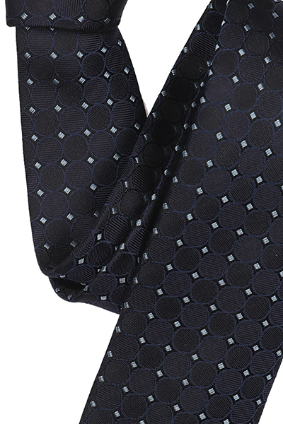 VENTI Krawatte aus reiner Seide 6 cm breit Punkte dunkelblau