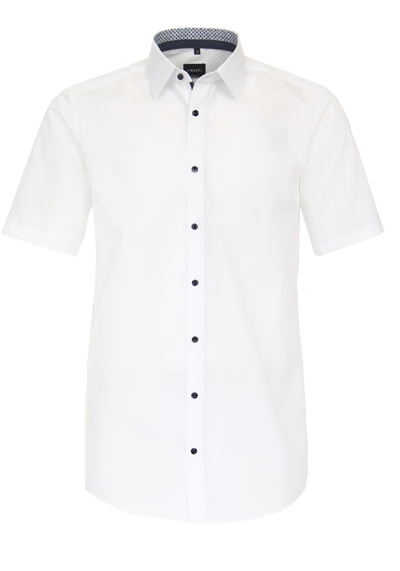 VENTI Modern Fit Hemd Halbarm Haifischkragen wei